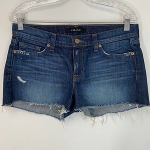 J Brand Ringer Cut Off Distress Blue Jean Shorts